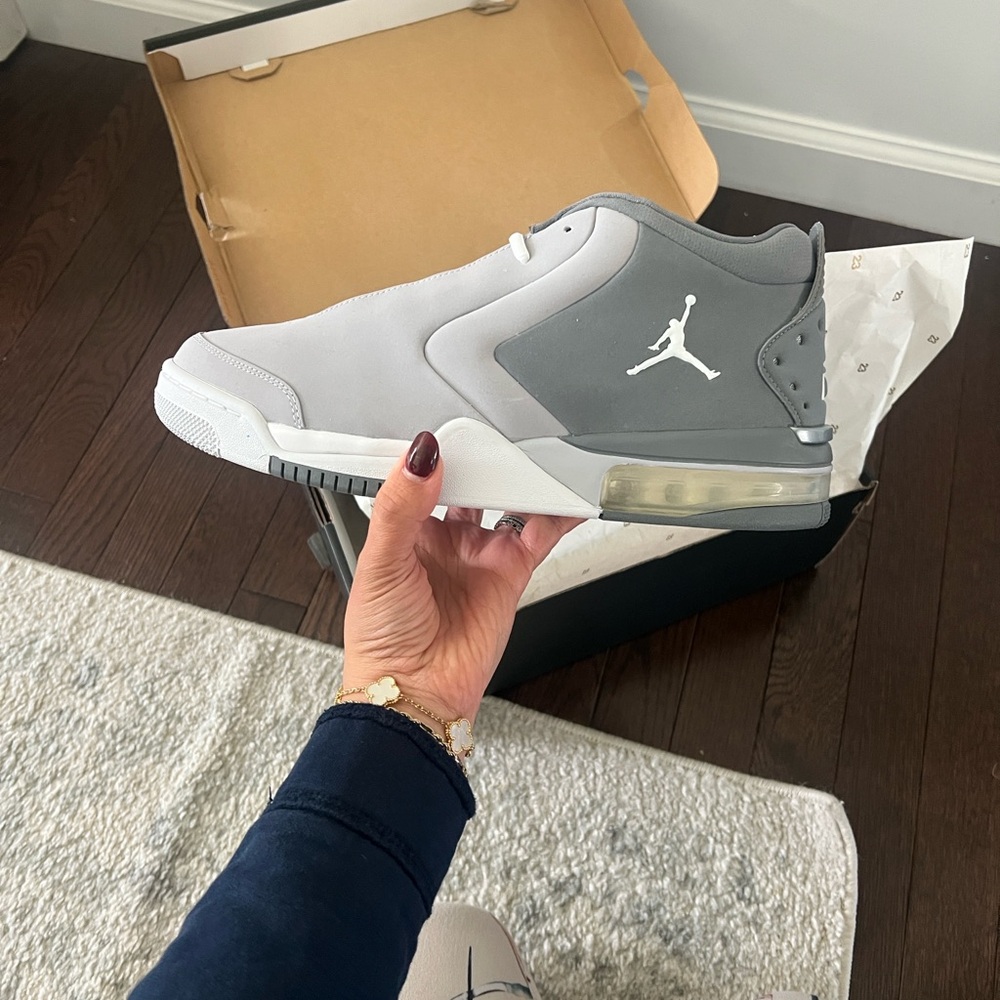 Jordan Big Fund Shoes NEW SZ 10.5 Mens- Cool Grey and White